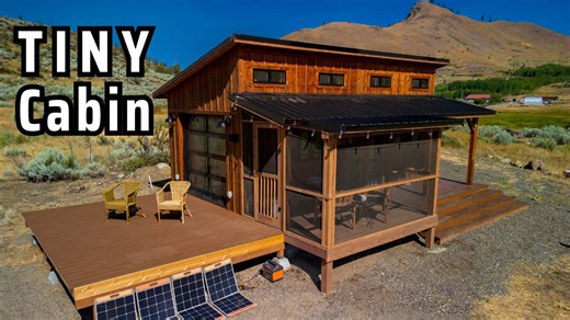 She converted a shed into a beautiful tiny cabin on 13-acres