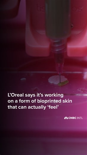 At the Viva Technology conference in Paris last week, L’Oreal showed off demonstrations of “bioprinting,” technology that can 3D print humanlike skin, in action. Guive Balooch, head of L’Oreal’s tech incubator, describes bioprinting as the “ability to use 3D printing with biology to reconstruct skin in personalized ways adjusting for a fully inclusive set of actual reconstructed skin.” | CNBC International