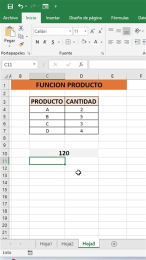 Aprende a usar la función PRODUCTO en Excel y multiplica varios valores sin escribir fórmulas largas. Un truco rápido y poderoso que pocos conocen 👀 #excel #productividad #virales #fblifestyle | Kevin Ramirez