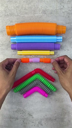 ASMR: Vibrant Pop Tube Pyramid | Satisfying Fidget Art & Sounds #diy #asmr #crunchy