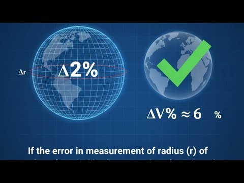 Calculating Percentage Error in Sphere Volume from Radius Error | If the error in measuring r is 2%