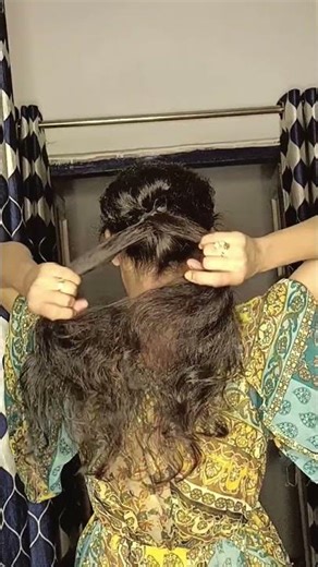 Step by step easy messy updo 💫 #bun hack #trending #messy bun #viral #shorts ✨💗