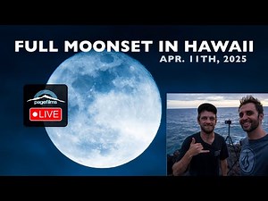 Full Pink Moonset LIVE - Sunrise from Kona, Hawaii