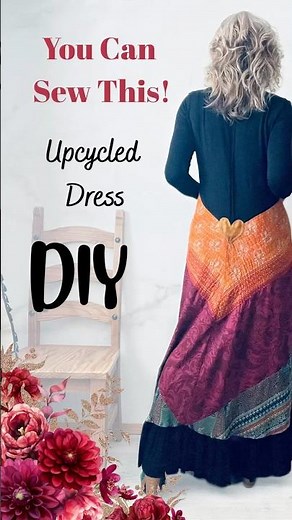 ✨DIY 70’s Inspired Maxi Dress | Upcycled Fashion Tutorial (No Waste, All Style!) 🌼