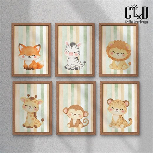 Gender Neutral Nursery Wall Art, Toddler Room, Baby Woodland Animals Print, Watercolor Boho, Classroom Decor (digital Download) - Etsy