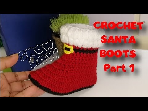 Crochet Santa boots Free pattern PART 1