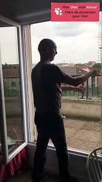 Filet de protection pour chat fenêtre sans percer, avec ouverture du filet 🐾🐱👍