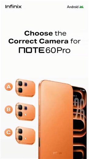 Time to test your attention to detail 👀 Which camera setup is the correct one for the Note 60 Pro — A, B, or C? Drop your answer and let’s see who gets it right. #InfinixNote60Pro #InfinixNote60Series #TakeNoteDoMore #ReadySteadyExplore | Infinix Mobile