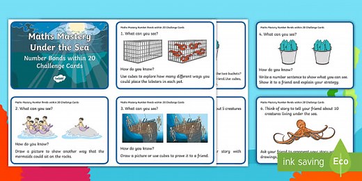 Number Bonds within 20 Addition and Subtraction Maths Mastery Challenge Cards