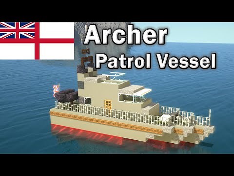 🚢 Minecraft Tutorial: How to Make a Patrol Ship (Archer-Class) [Royal Navy]