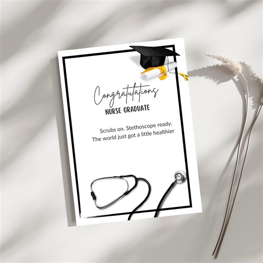 Nurse Graduate Card: Modern Congrats Card (digital Download) - Etsy