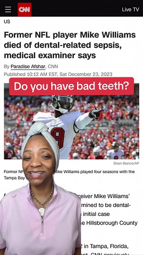 Did you know a tooth infection could be deadly? The good news is it’s very rare but when a tooth abscess dead’s bacteria in your blood, it can cause sepsis. Sepsis is a life-threatening complication from an infection. When the infection comes from your teeth, multiple medical specialists are often involved including ENT, Oral Surgery, Neurosurgery and Critical Care. The recent story about Mike Williams highlights the need for good dental care. While his injury started with a head injury from a c