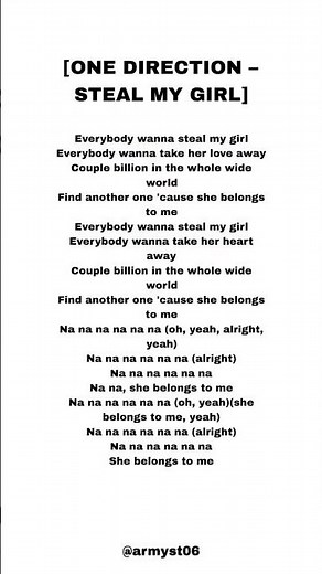 one direction - steal my girl (lyrics)