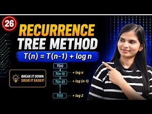 Lec 3.8: T(n) = T(n-1) +log n | Recursive Tree Method | Example 3 | Recurrence Relation in DAA