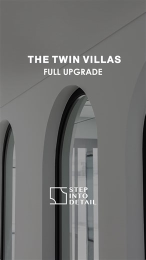 STEP INTO DETAIL | Interior Design Studio on Instagram: "You can call us “THE DUO” We at @stepintodetail completely reimagined the twin villas’ layout, making the most of every inch of space. ✨ All bedrooms were transformed into master suites with private bathrooms, balconies were enclosed and extended into the rooms, and the interiors received a full upgrade. We also enhanced the exterior architecture and redesigned the landscape for a cohesive look inside and out. None of this would have been 