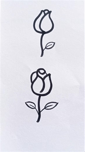 simple Rose outline drawing on youtube #shorts #trending #viral #foryou #youtubeshorts #youtube #fyp