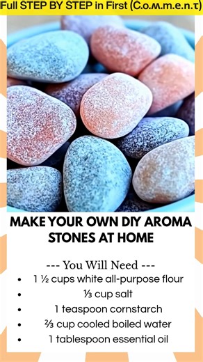 78K views · 575 reactions | Make Your Own DIY Aroma Stones at Home Looking for a calming, creative craft that doubles as a natural air freshener? These DIY Aroma Stones are soothing, simple to make, and perfect for adding a gentle fragrance to any space. With a few basic ingredients, you can create beautiful, scented stones that act as natural diffusers—no heat or electricity needed. | Kira Recipes | Facebook