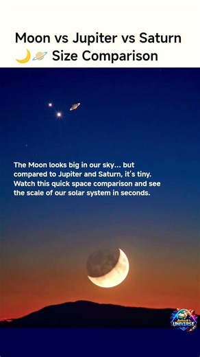 Moon vs Jupiter vs Saturn 🌙🪐 Size Comparison