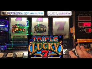 CLASSIC OLD SCHOOL CASINO SLOTS: TRIPLE LUCKY 7'S SLOT PLAY! TRIPLE LUCKY SEVENS SLOT MACHINE!
