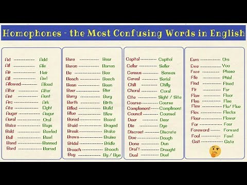 300+ Commonly Confused Homophones in English from A to Z