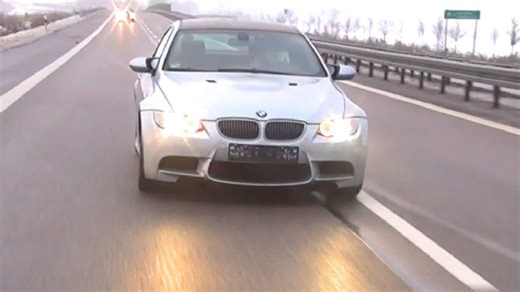 Onboard sports car journey on the autobahn