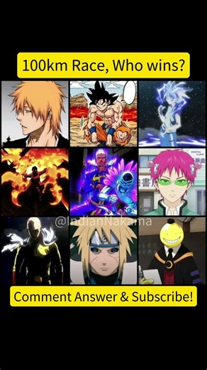 🔥 100KM Anime Race 😱 Who Wins?