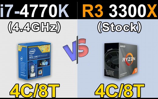 R3 3300X VS I7 4770K 4.4G RTX2060S and RTX2080TI 1080P测评 同是4核8线程3300X是如何完爆老I7的