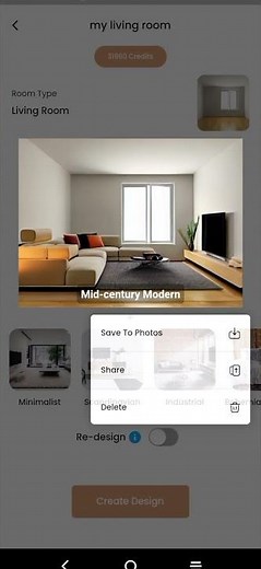 Fill the room with furniture with Decor8.AI Interior Design App for Android