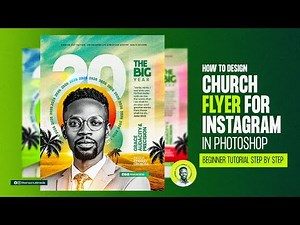 How to Design Modern Church Flyer for Instagram in Photoshop | Beginner Tutorial Step by Step