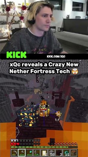 xQc reveals a Crazy New Nether Fortress Tech 🤯 #minecraft #speedrun