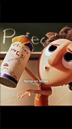 Flint Lockwood's Spray-On Shoes Invention Solves Untied Shoelaces | Cloudy with a Chance of Meatball