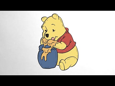 How to Draw WINNIE THE POOH EAT HONEY