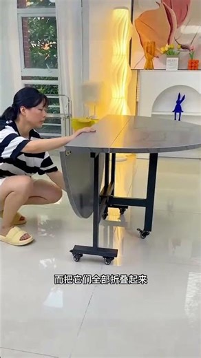 This large dining table is a must for family reunions, and it doesn’t take up much space when folded