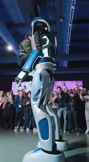 She rode this humanoid robot in public #robot #innovation #crazy