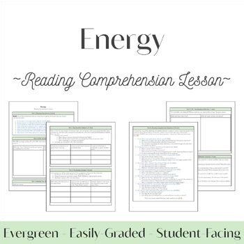Energy Reading Comprehension Lesson | Grades 6-8