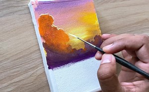 30K views · 1.2K reactions | Solar eclipse acrylic painting  canvas size-(4✖️6)inch. Thankyou ❤️ | Vinee Painting | Facebook