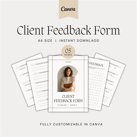 Client Feedback Form Template | Customer Feedback Form Template | Customer Satisfaction Survey | Feedback Form Editable Canva Template & PDF - Etsy