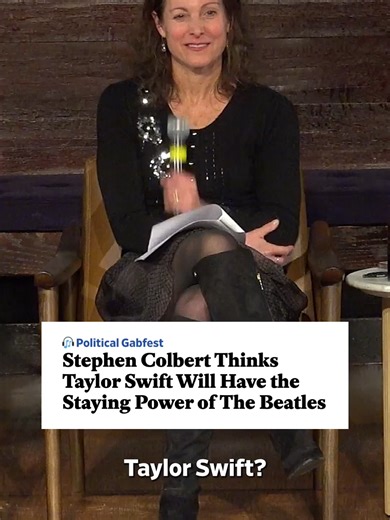 Taylor Swift keeps it 100 on the land, the sea, the sky, but will she keep her global dominance in 100 years? Stephen Colbert seems to think so.⁠ ⁠ Colbert made his remarks after Emily Bazelon, host of Political Gabfest (along with hosts John Dickerson and David Plotz), nominated Swift in response to the listener query: “Of all the people alive today, who will be the most well known in 500 years?” The question was a part of the Gabfest’s 20th anniversary “Conundrums” live show in New York City.⁠