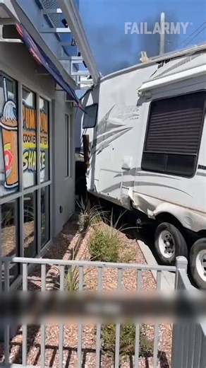 most expensive drive-thru combo of all-time... 😩 🤣 #truck #propertydamage #damage #truckcrash #carfails #fail | FailArmy
