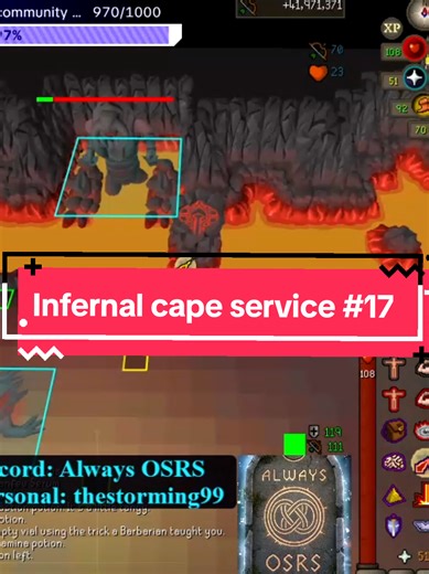 Servicio de infernal cape número 17🤯 Infernal cape service number 17🤯 #oldschoolrunescape #osrstiktok #osrs #inferno