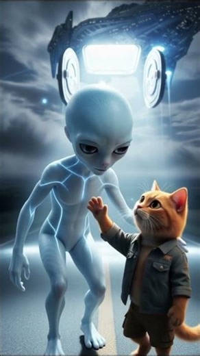 alien and cat #cat #alien #shorts#ai 💥