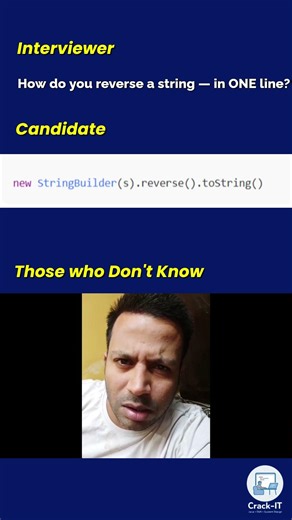 🔥How do you reverse a string in ONE line? #ytshorts #shorts #ytshortsindia