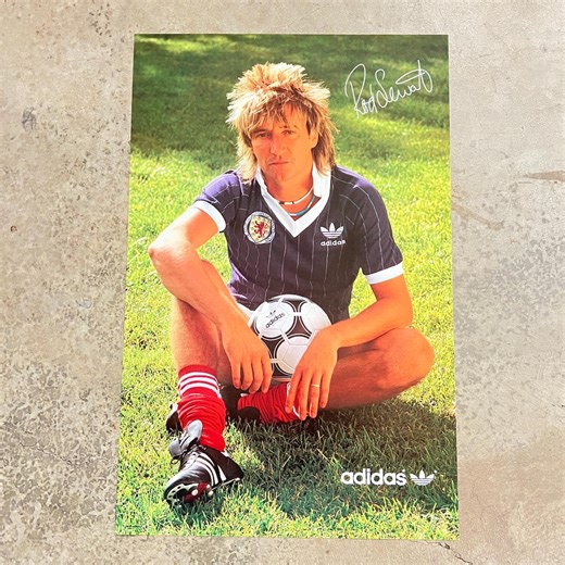 Vintage Adidas Soccer Rod Stewart Poster; Original 1983; 22" X 34" - Etsy