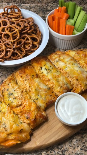 Carman Wilken on Instagram: "This Buffalo Chicken Stromboli was a huge hit! Can’t wait to make it again! #buffalochicken #stromboli #gameday #football #snack #partyfood #yum"