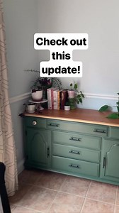 4K views · 76 reactions | What a difference new legs and a coat of paint can do! Made With Her Hands used Wise Owl Paint primer and One Hour Enamel in color Foxtrot. Beautiful satin finish and soothing rich green look fabulous on this updated piece! | Wise Owl Paint | Facebook