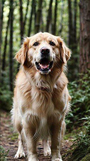 Golden Retriever Barking in Bamboo Forest 🐶 | Loud Dog Sounds | Dog Shorts 4K