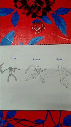 How to draw body with (Scythe,Katana,Spear) #shorts #drawing #art