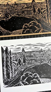 Handed out with each diploma, the Class of 2025 received a custom linoleum print of The Hoval. Watch the talented Katie McK Designs '17 bring this piece to life 🖌️ College of the Holy Cross Alumni | College of the Holy Cross