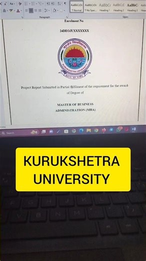 Kurukshetra University MBA Project Report Format & Help #researchproject #mbaproject