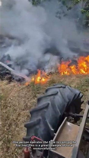 Tractor Powered Water Pump in Firefighting Action